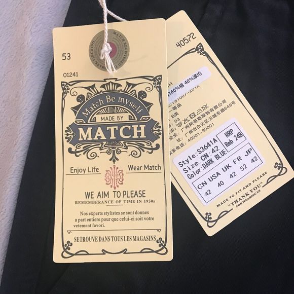 New! MATCH & MATCHSTICK Men's size 40 Chino Shorts Flat Front Dark Blue NWT - Picture 9 of 10